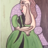 Woman holding a cat