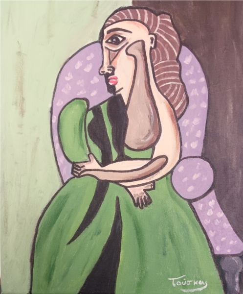 Woman holding a cat