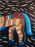 Mosaic Horse in Motion