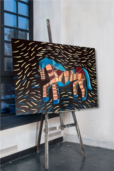 Mosaic Horse in Motion