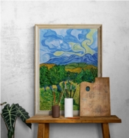 Olive trees with mountains