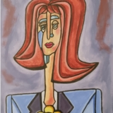 Business woman with red hair