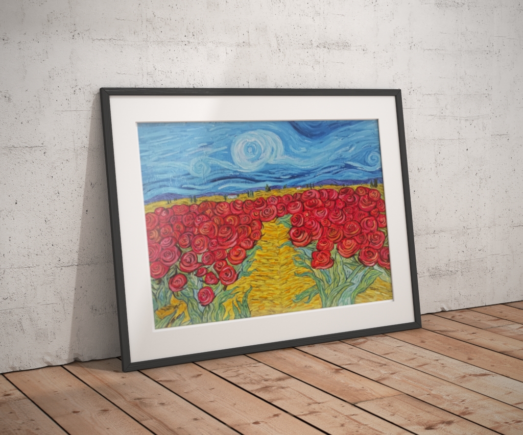 Field with roses