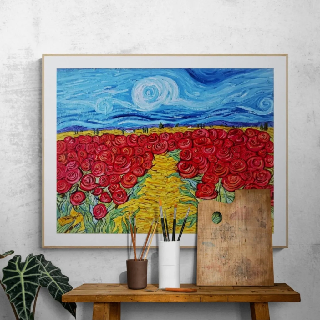 Field with roses