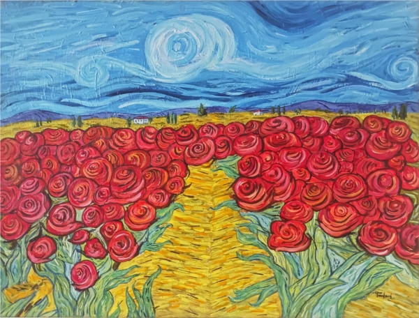 Field with roses