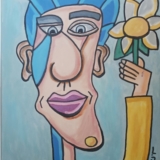 Man with flower