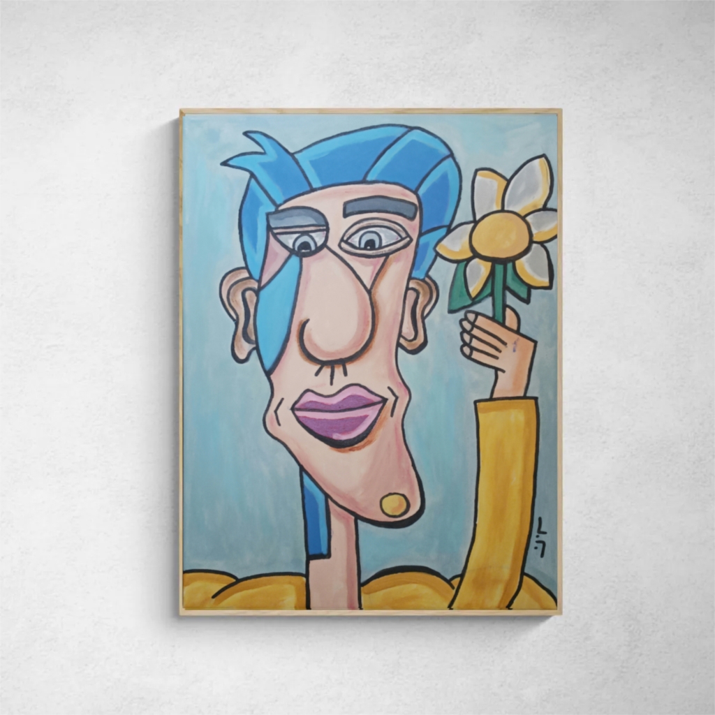 Man with flower