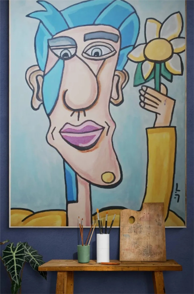 Man with flower