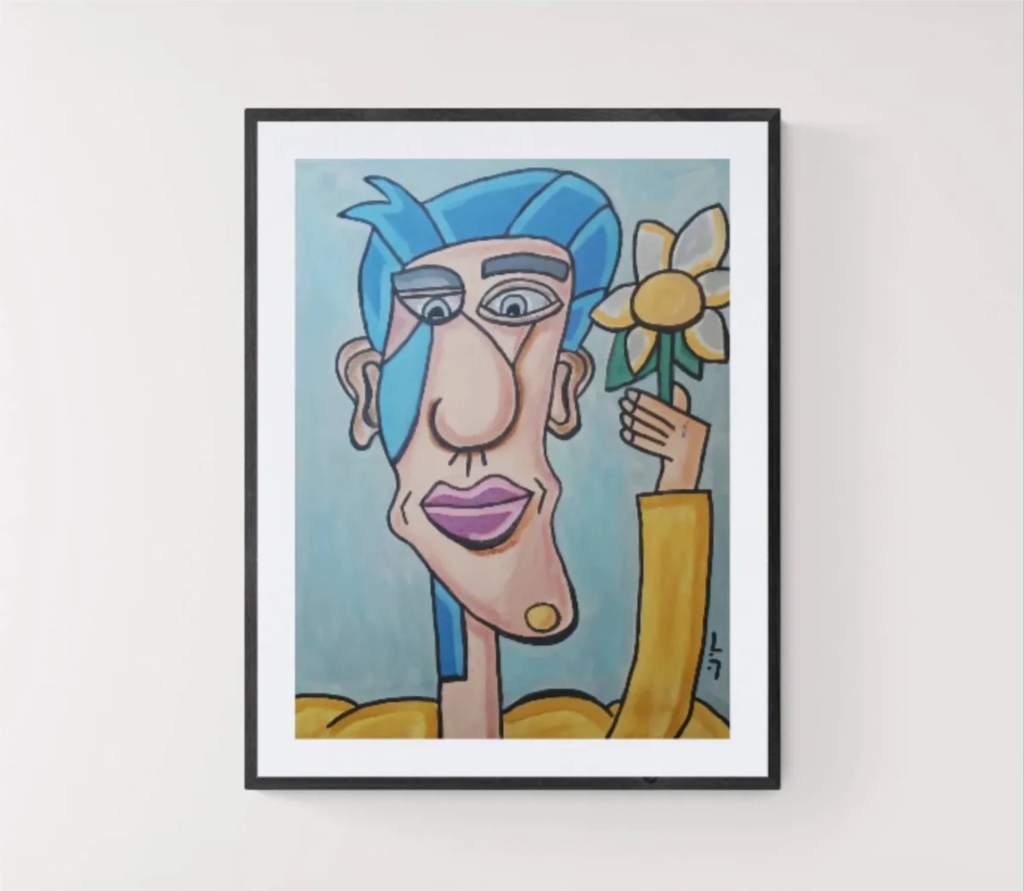 Man with flower