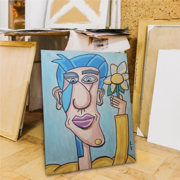 Man with flower