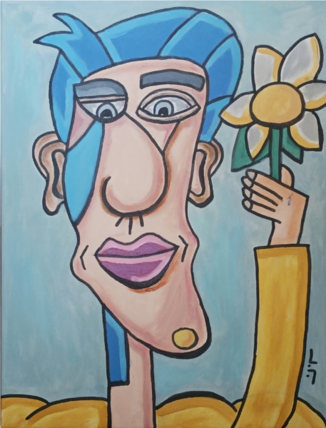 Man with flower